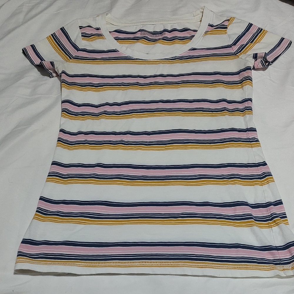 Mossimo Supply Co. Multicolor Striped Short Sleeve Tee